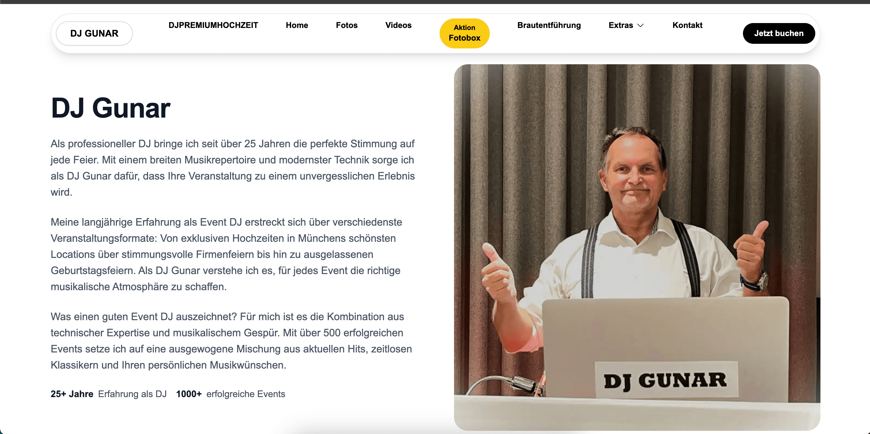 djgunar.de,  Referenzprojekt der SEO Agentur Hamburg, Top-Rankings bei Google für relevante Suchbegriffe