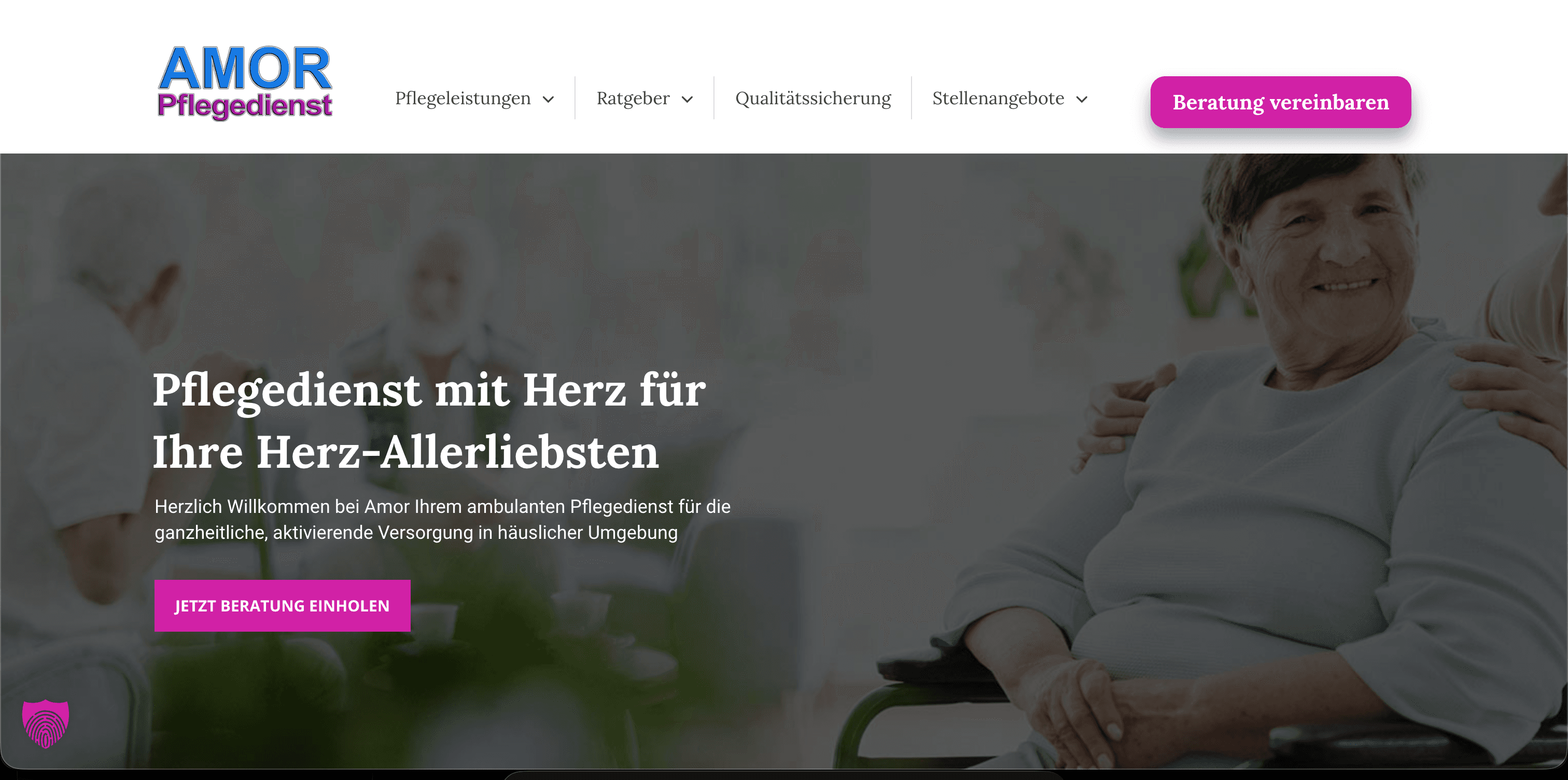 Hero-Bereich von Amor Pflegedienst